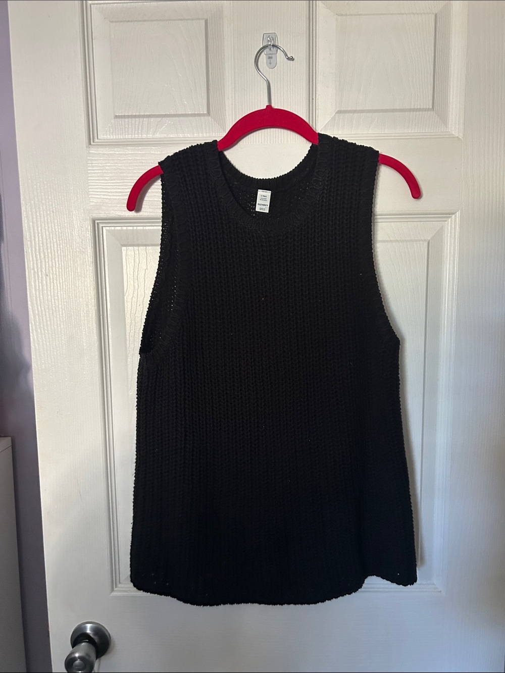 Old Navy Black Knit Sleeveless chunky knit sweater size Large Tall